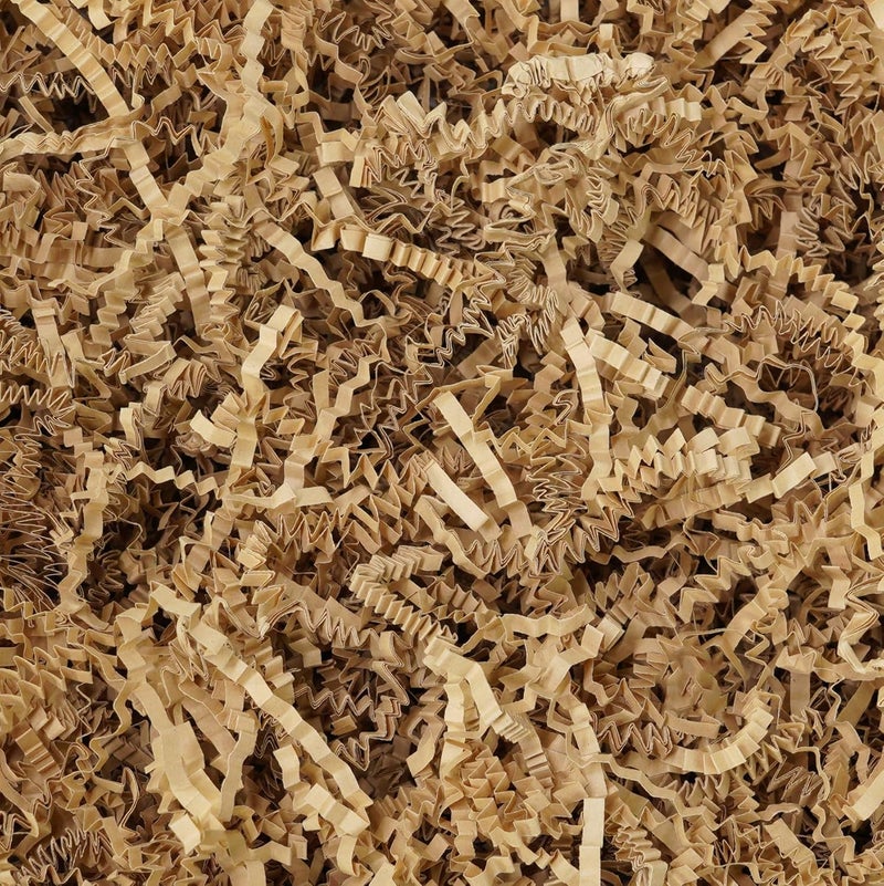 Bobobag - 1LB Crinkle Cut Paper Shred Filler Recyclable Gift Wrap Confetti Raffia Grass Shred Paper for Easter Baskets Filler Creative Eggs Decor (Brown) - Image 1